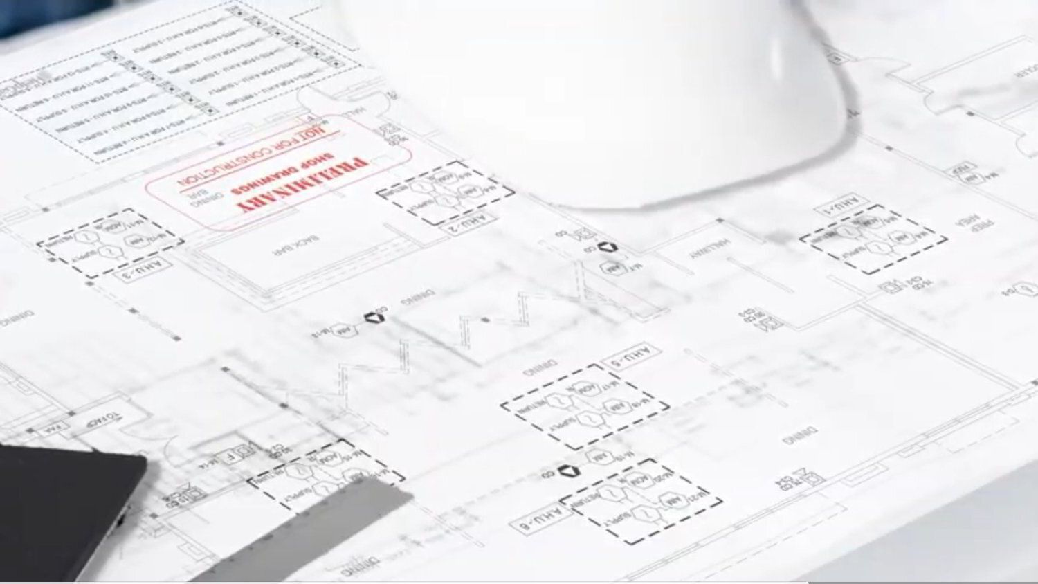 Fire sprinkler layout on a floor plan drawing